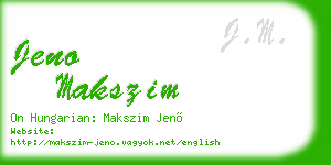 jeno makszim business card